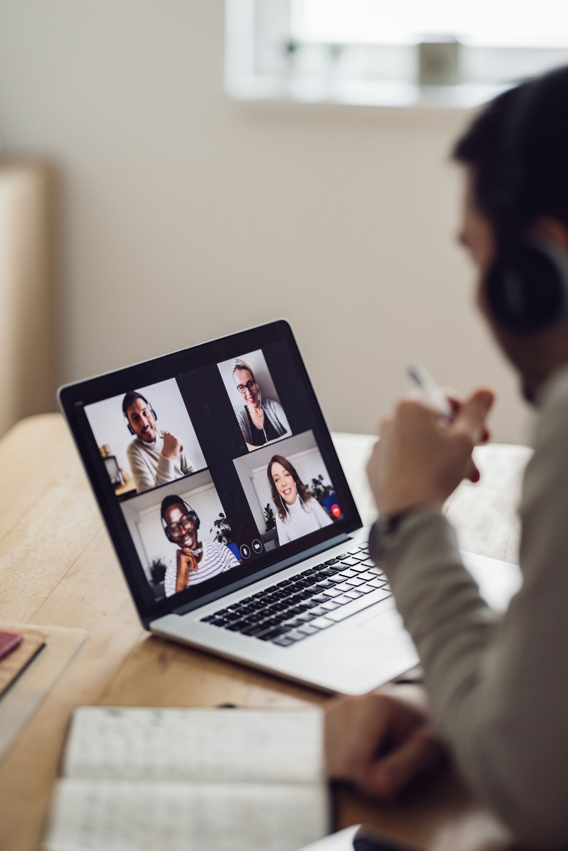 Home Office: Man Having a Video Call