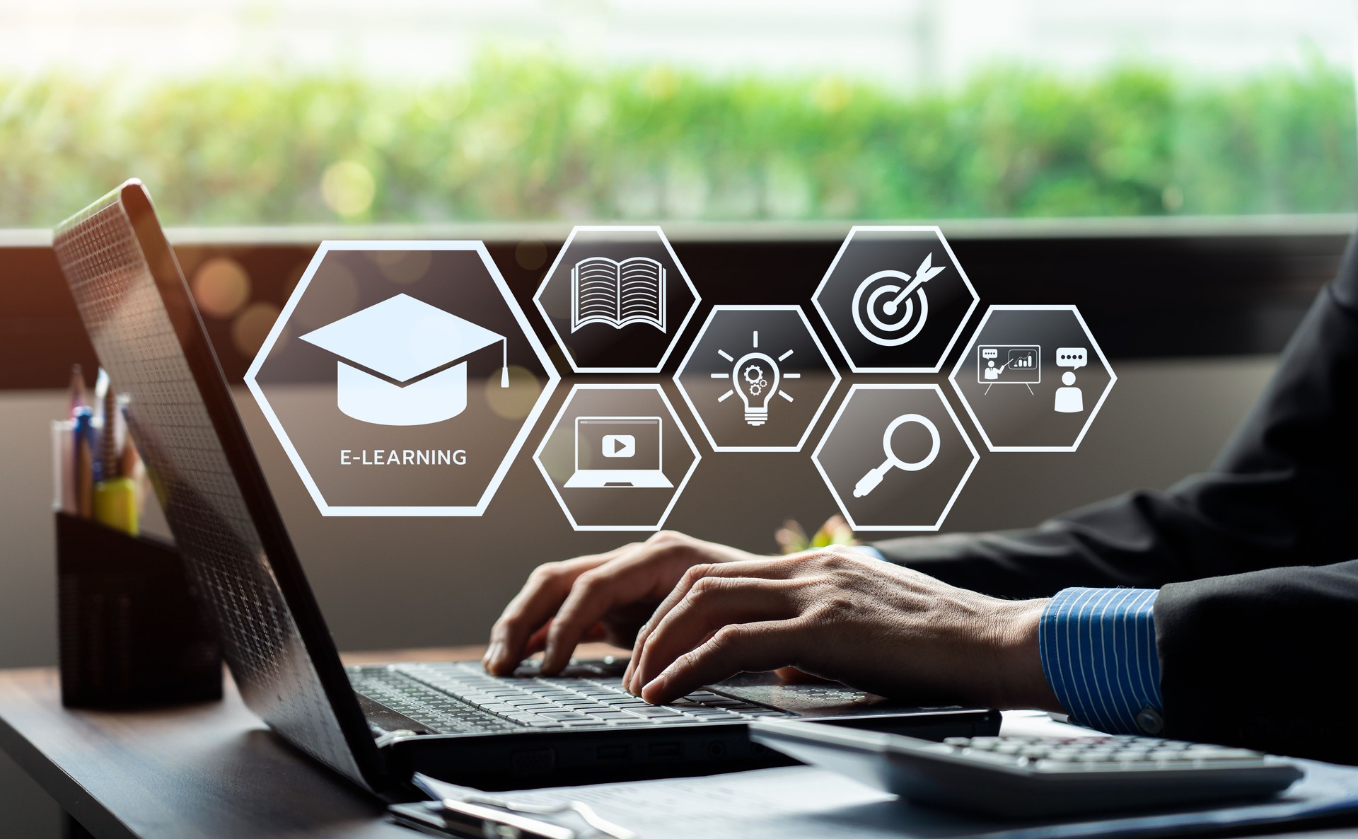 Professional Engaging with E-Learning Platforms on Laptop, Highlighting Virtual Education Tools for Online and Distance Learning to Enhance Student Success, Academic Growth, Modern Digital Classrooms